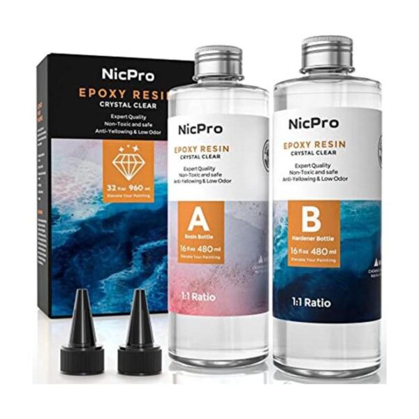 Nicpro Kit de resina epoxi transparente de 32 onzas_1