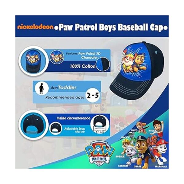 Nickelodeon Paw Patrol Character Gorra de béisbol 3D de_2
