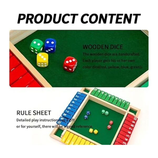 Nicecho Juego de dados Shut The Box juego de dados de 2 a_2