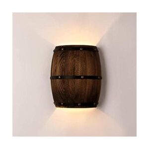 Newrays Lámpara de pared de barril de vino de madera_1