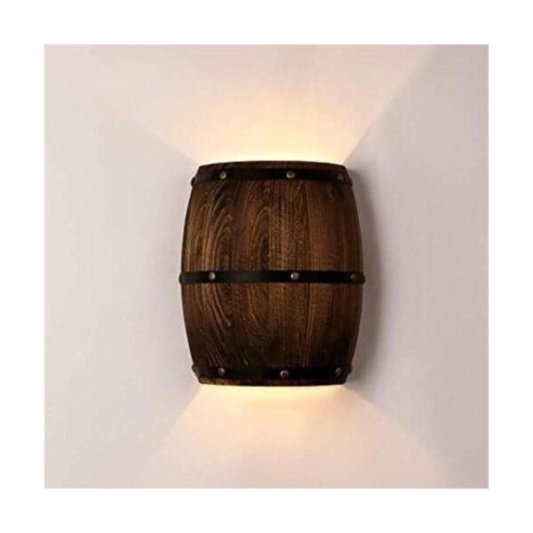 Newrays Lámpara de pared de barril de vino de madera_1