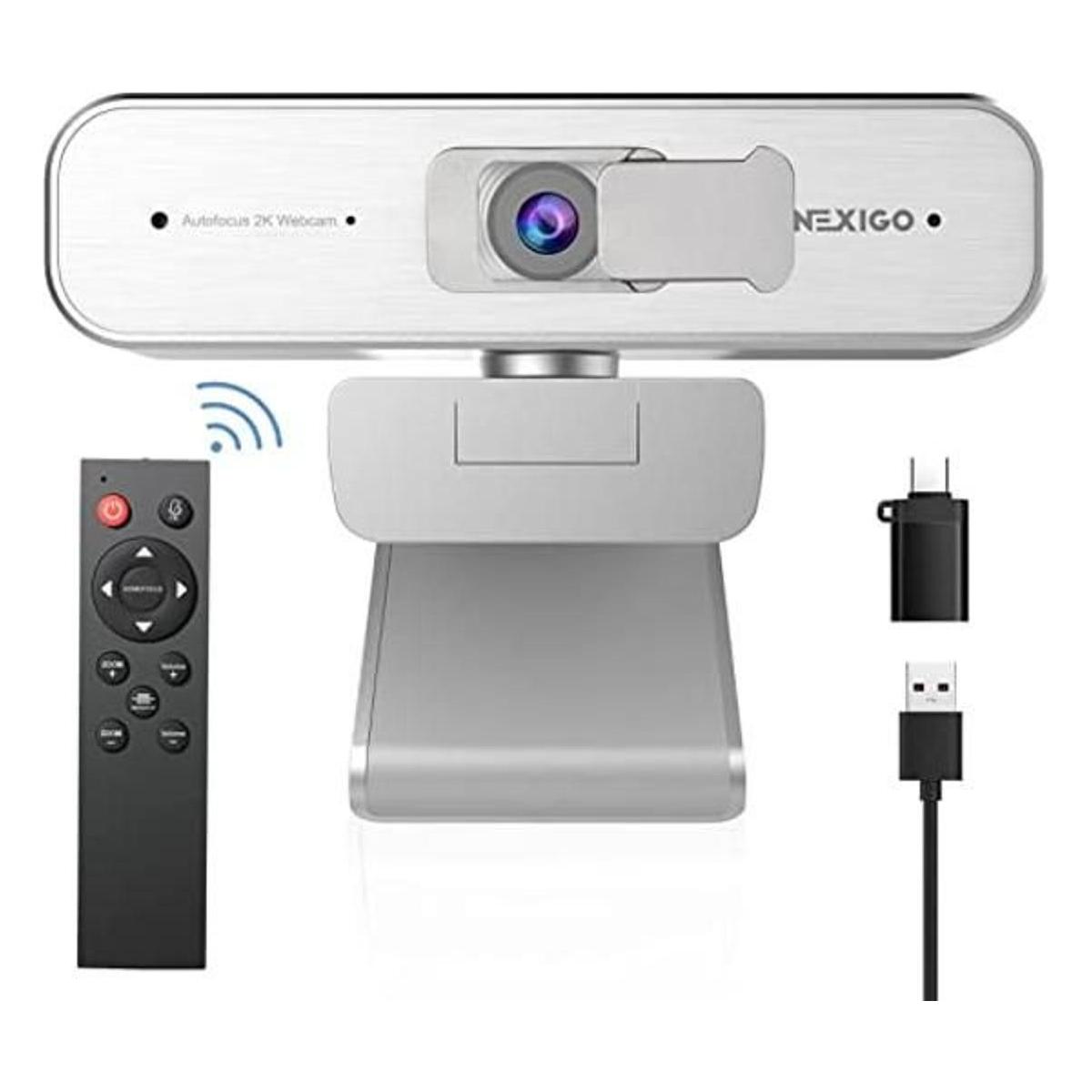 NexiGo N940P 2K Cámara web con zoom con control remoto y