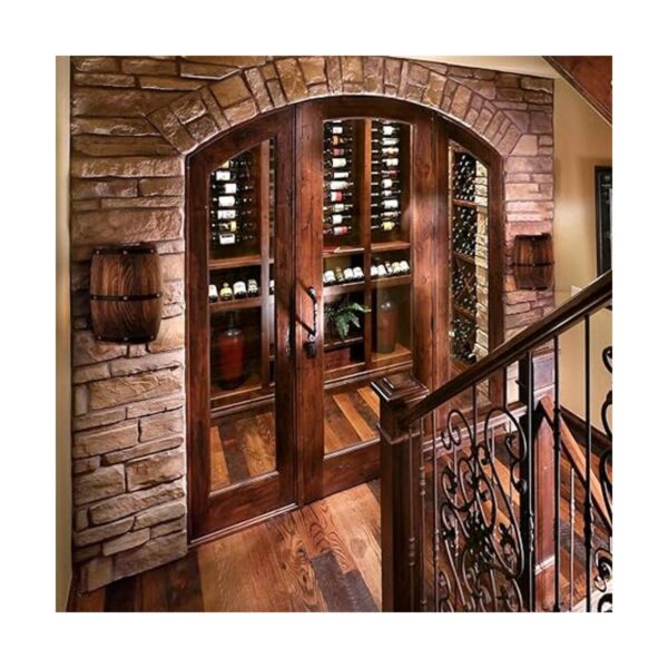 Newrays Lámpara de pared de barril de vino de madera_3