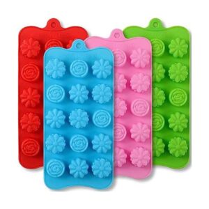 Newk Moldes de silicona en forma de flor 4 paquetes de 15
