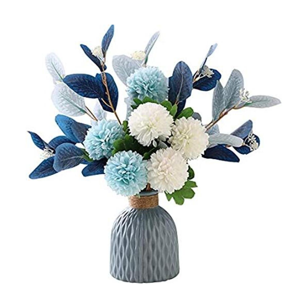Naweida Flores artificiales con florero imitación de
