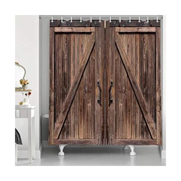 NYMB Cortina de ducha para puerta de granero puerta de_1