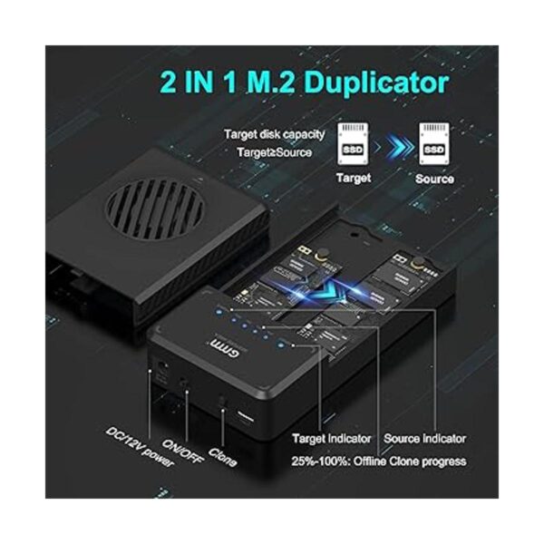 NVMe M.2 Duplicador de doble bahía clon adaptador USB a_6