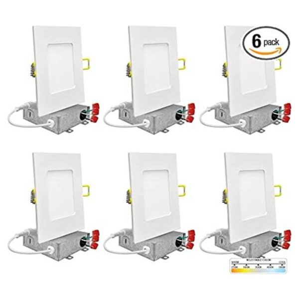NUWATT Lámpara de techo LED empotrada cuadrada de 4_1