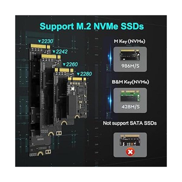 NVMe M.2 Duplicador de doble bahía clon adaptador USB a_5