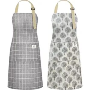 NLUS Paquete de 2 delantales de cocina impermeables