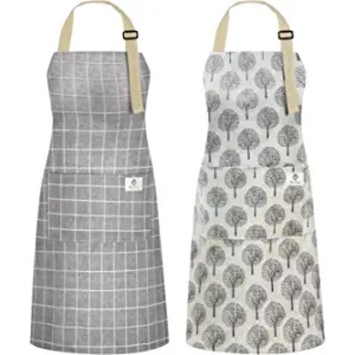 NLUS Paquete de 2 delantales de cocina impermeables