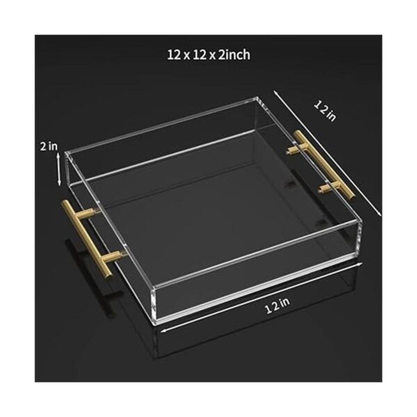 NIUBEE Bandeja transparente para servir de 12 x 12_3