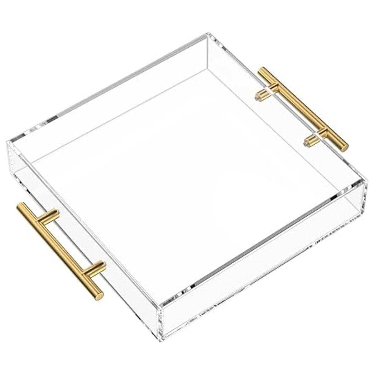 NIUBEE Bandeja transparente para servir de 12 x 12