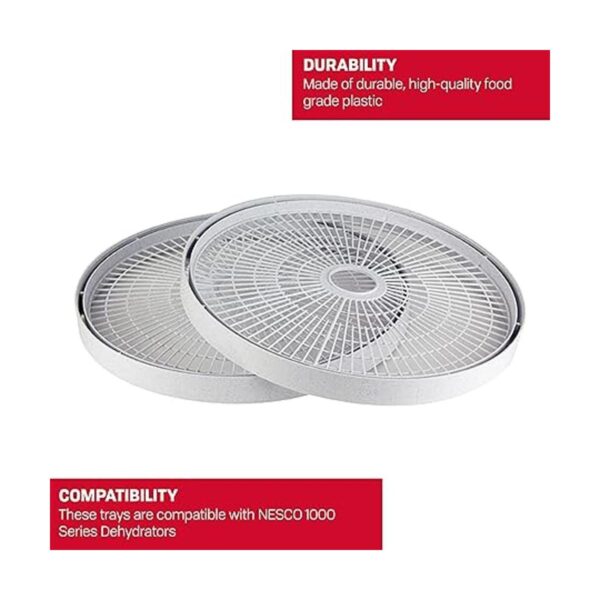 NESCO TR2 Bandejas redondas de plástico blanco de 15 12
