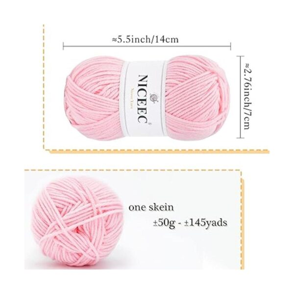 NICEEC Hilo de peso deportivo de 6 x 1.76 oz para tejer de