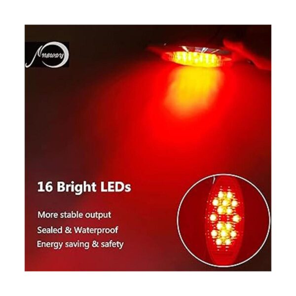 NBWDY Juego de 2 luces LED rojas de 6.6 pulgadas 16 luces_5