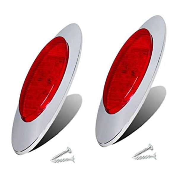 NBWDY Juego de 2 luces LED rojas de 6.6 pulgadas 16 luces_1