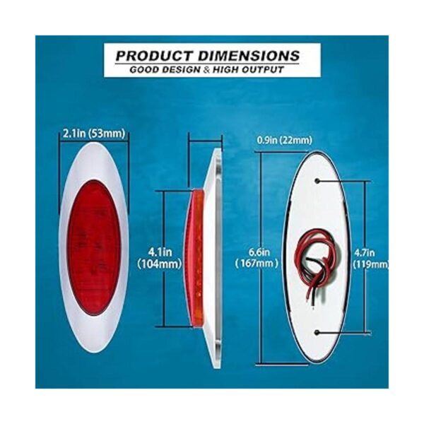 NBWDY Juego de 2 luces LED rojas de 6.6 pulgadas 16 luces_2