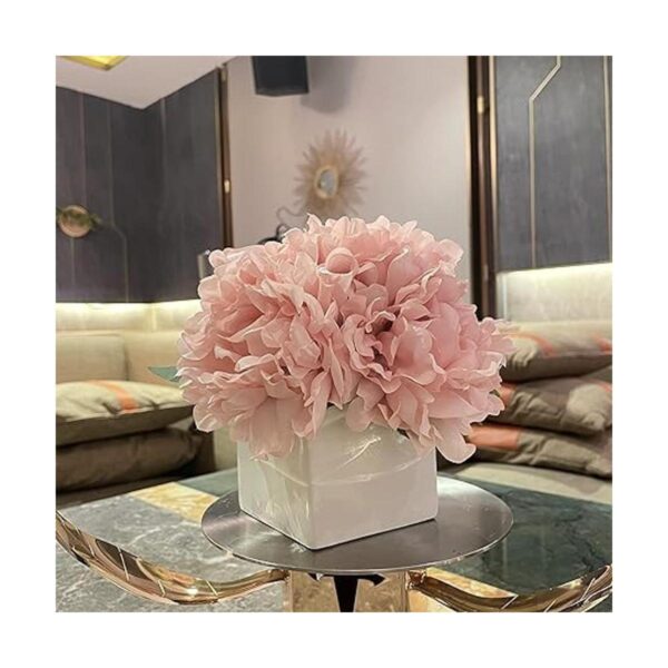 NAWEIDA Flores artificiales con jarrón flores de peonía_2
