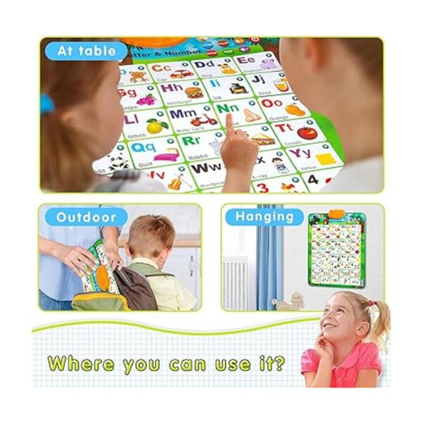 NARRIO Tabla de pared interactiva del alfabeto para niños_6