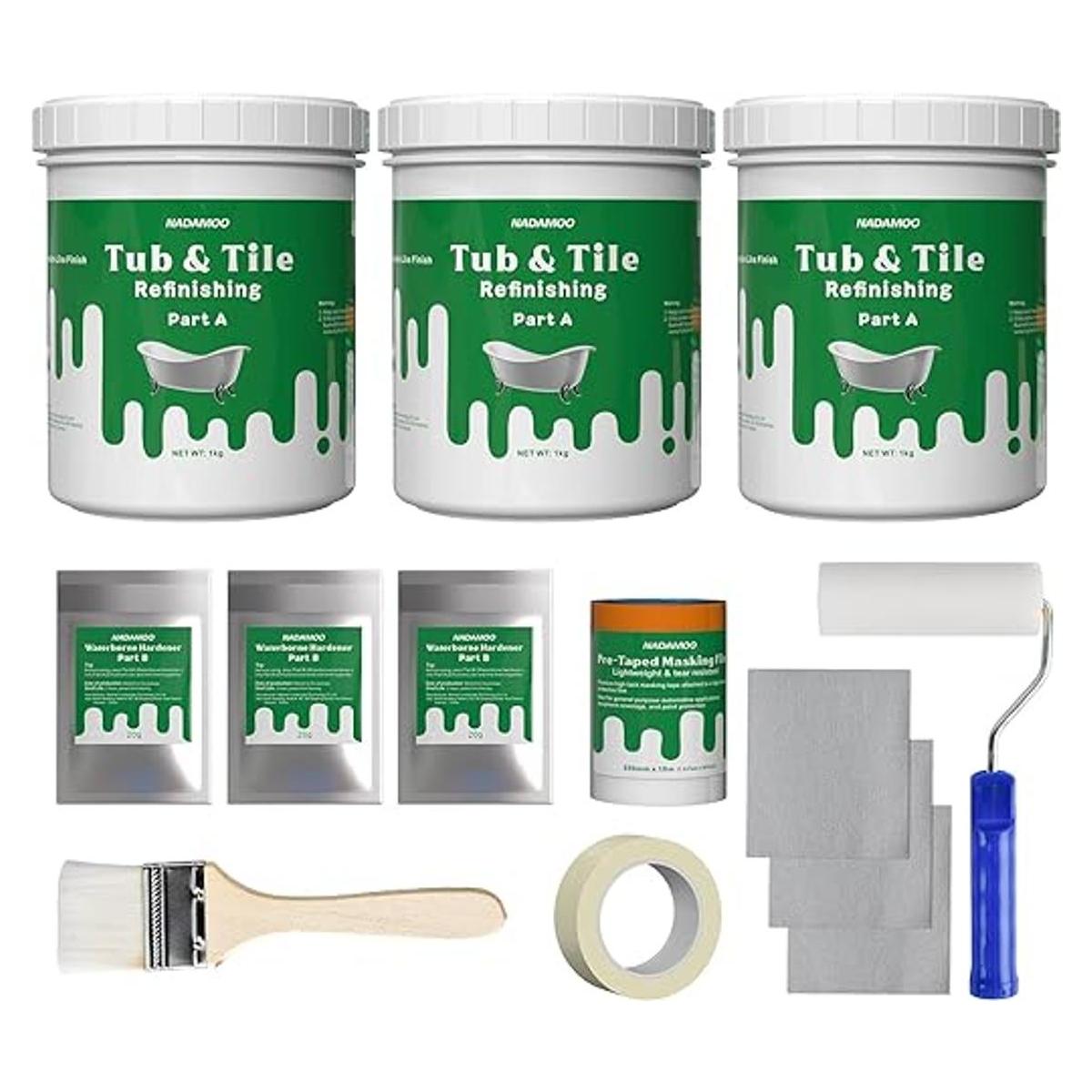 NADAMOO Kit de reacabado de bañera y azulejos 6.6 lbs