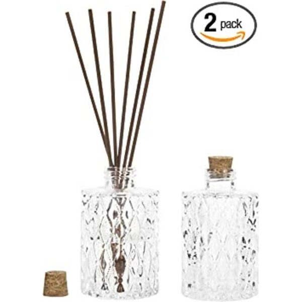 MyGift Juego de 2 botellas difusoras de cristal con tapa_1