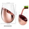 MyGift Juego de 4 copas de vino sin tallo con acento de_5