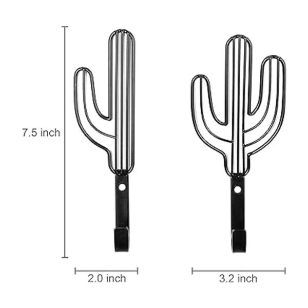 MyGift Juego de 2 ganchos de pared de metal negro con_5
