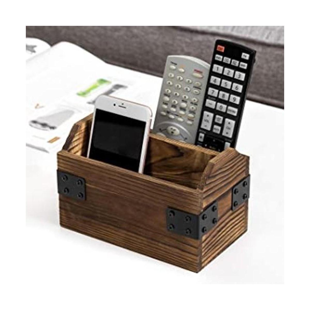 MyGift Soporte rústico para control remoto de madera