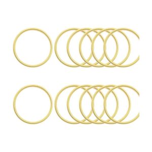 Mulutoo 12 anillos de aro de metal dorado de 2 pulgadas