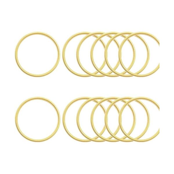Mulutoo 12 anillos de aro de metal dorado de 2 pulgadas