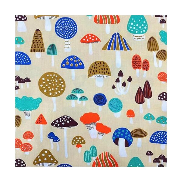Mushroom Fabric Fat Quarters for QuiltingCotton Printed