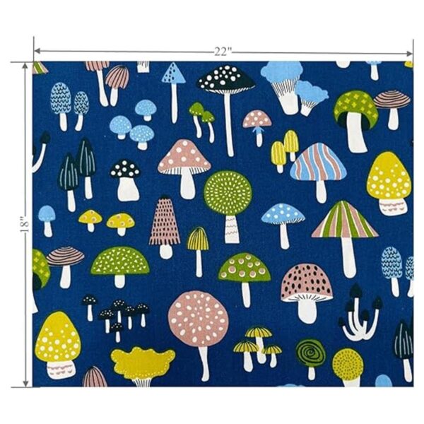 Mushroom Fabric Fat Quarters for QuiltingCotton Printed