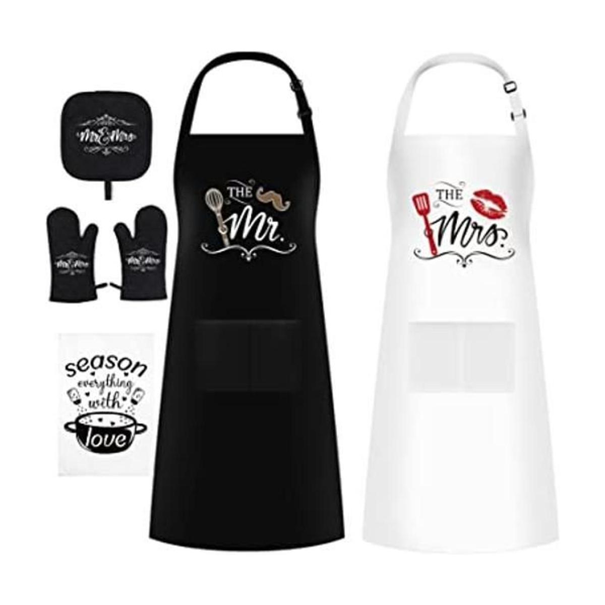 Mr and Mrs Juego de delantales de cocina para pareja