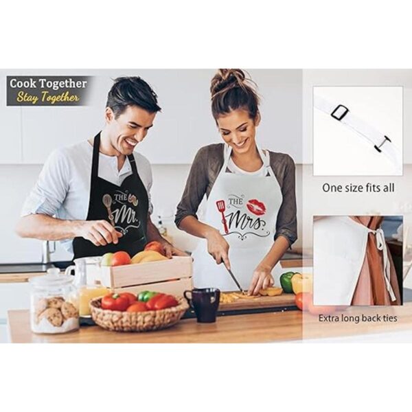 Mr and Mrs Juego de delantales de cocina para pareja_3