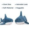 MorisMos Juguetes de peluche de tiburón gigante almohada