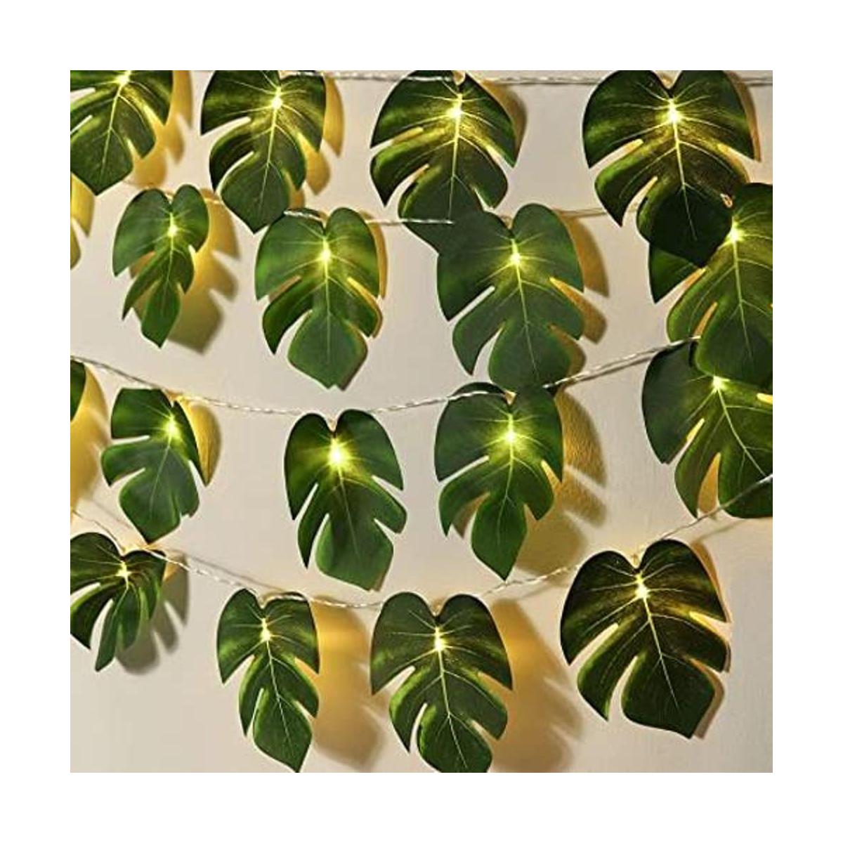 Monstera Tira de luces de hojas de 2 unidades 20 luces
