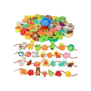 Montessori Educational Threading Toys Wooden Stringing_1