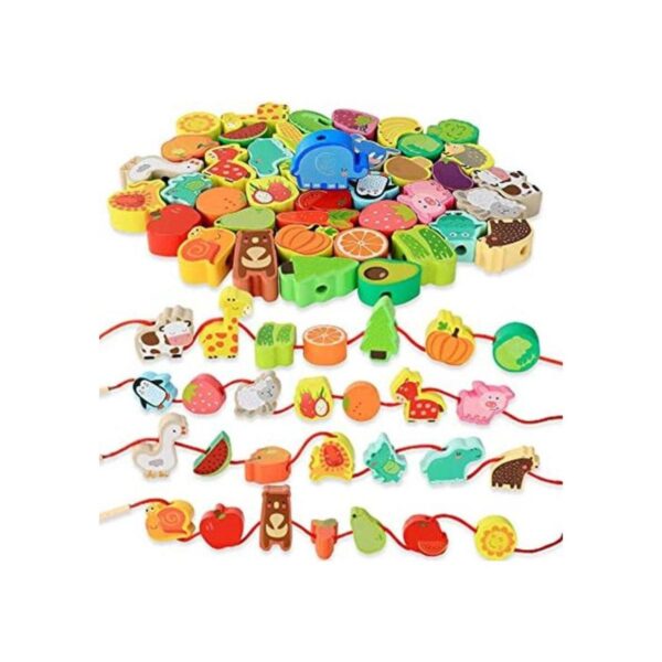 Montessori Educational Threading Toys Wooden Stringing_1