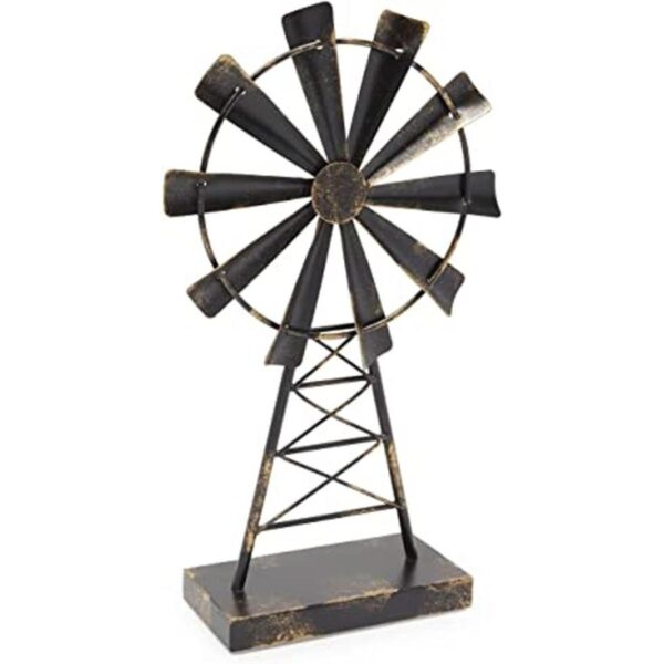 Molino de viento de metal para decoración de granja_1