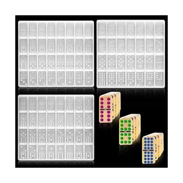 Moldes de resina de dominó dobles de 12 colores de dominó