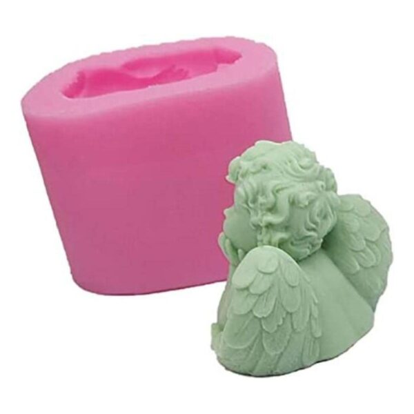 Molde de silicona 3D Angel Candle Mold DIY Cake Decoración_1