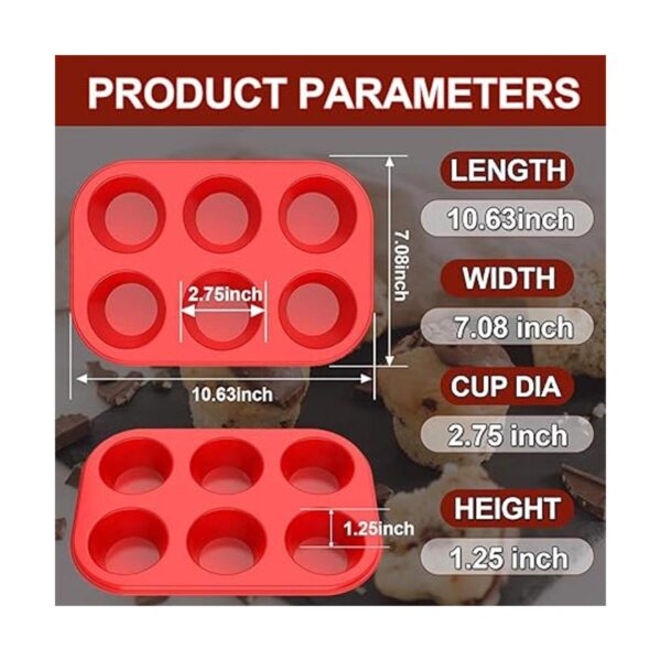 Molde de silicona para magdalenas de 6 tazas bandeja