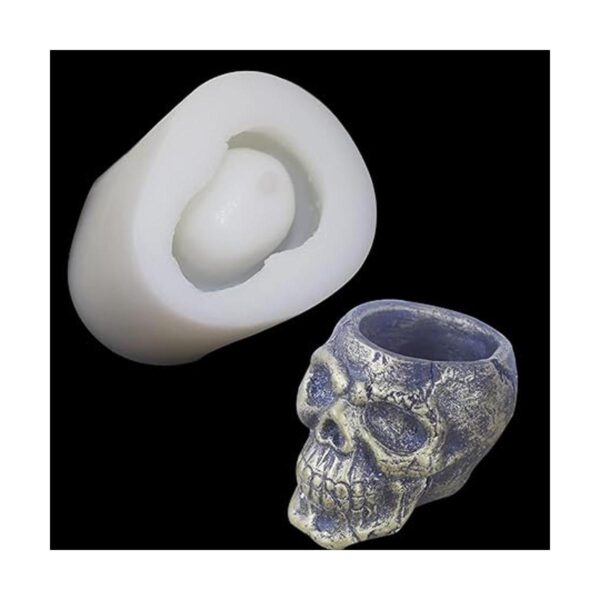 Molde de silicona para maceta de cráneo 3D