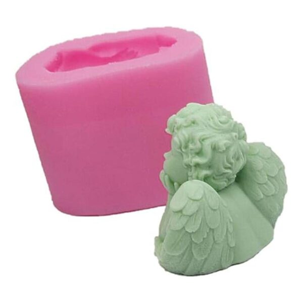 Molde de silicona 3D Angel Candle Mold DIY Cake Decoración_3