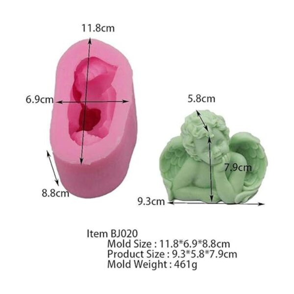 Molde de silicona 3D Angel Candle Mold DIY Cake Decoración_2