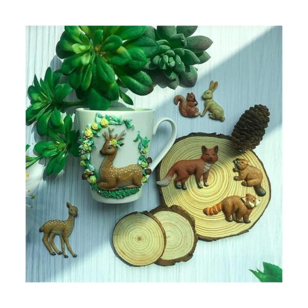 Molde de silicona para fondant de animales del bosque