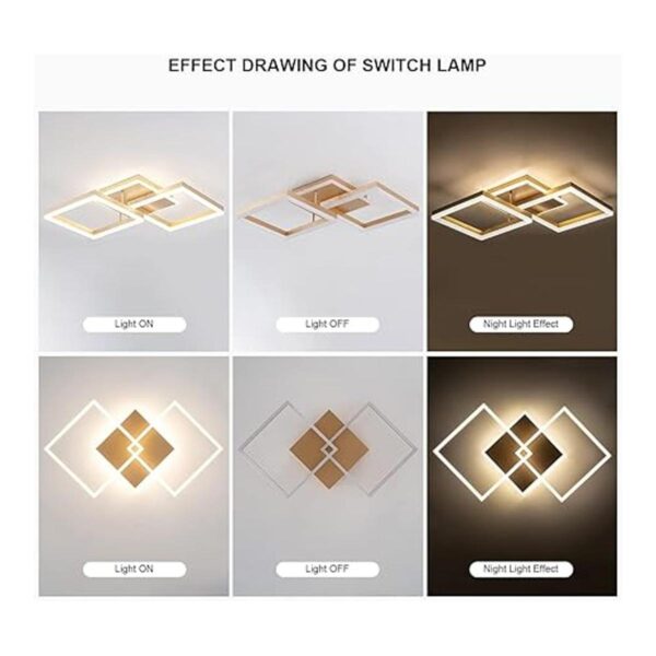Moderna lámpara de techo LED dorada de montaje empotrado_3