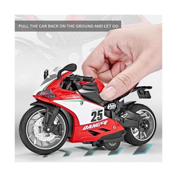 Modelo de motocicleta de tracción escala 112 de juguete