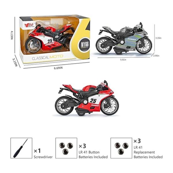 Modelo de motocicleta de tracción escala 112 de juguete